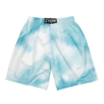 'Blue Watercolor' Mesh Shorts