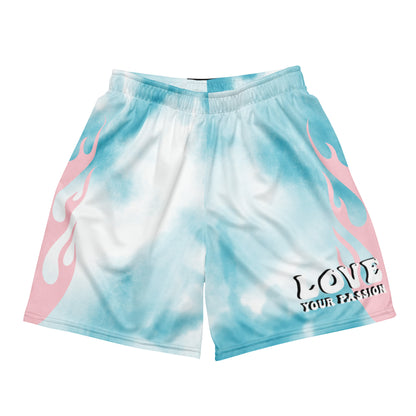 'Blue Watercolor' Mesh Shorts