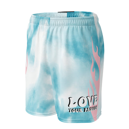 'Blue Watercolor' Mesh Shorts