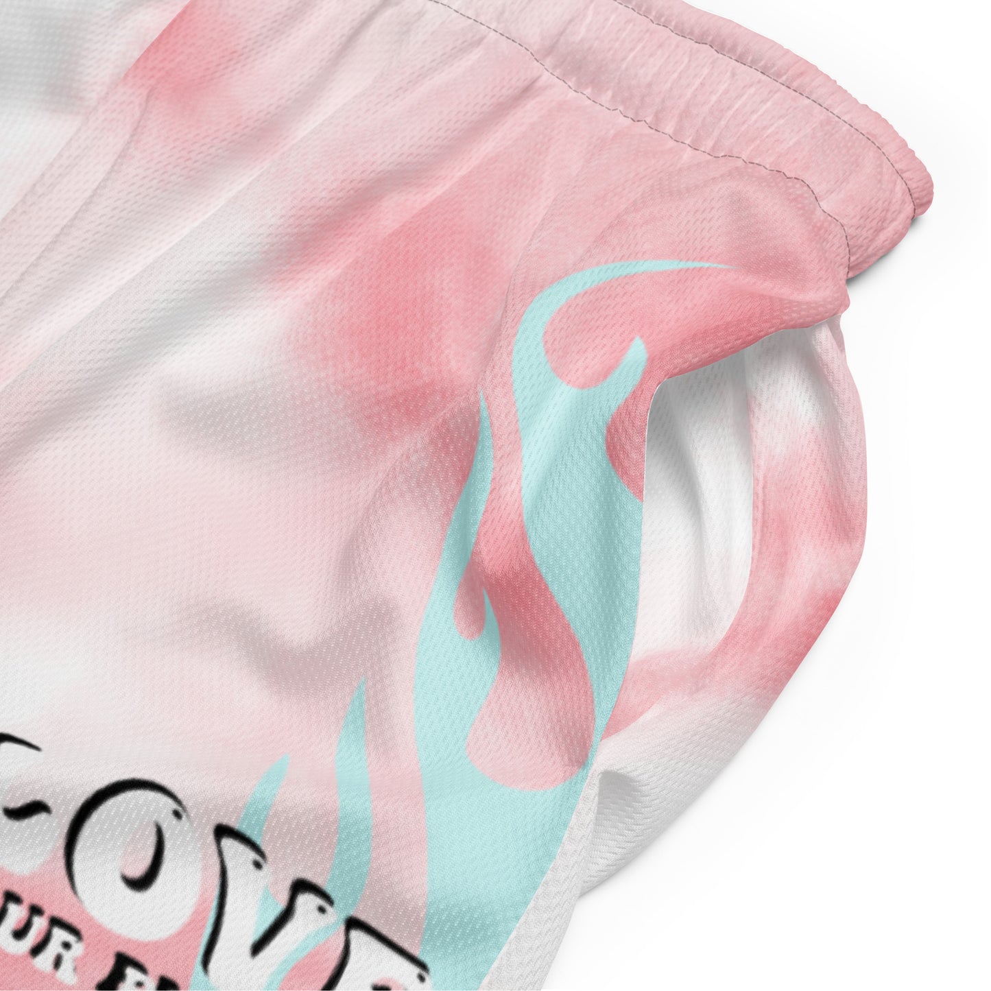 'Pink Watercolor' Mesh Shorts