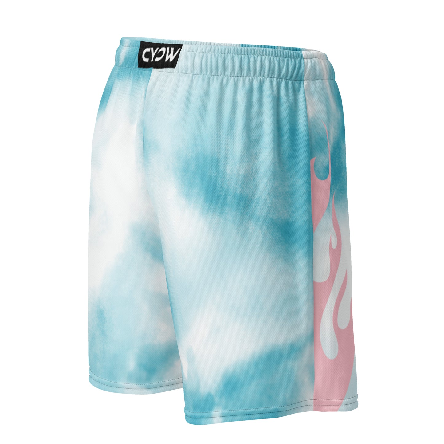 'Blue Watercolor' Mesh Shorts